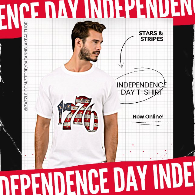 Camiseta Stars and Stripes 1776 Independência Dia T-Shirt (Criador carregado)
