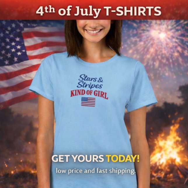 Camiseta Stars and Stripes | 4th of July T-shirt for Her (Criador carregado)
