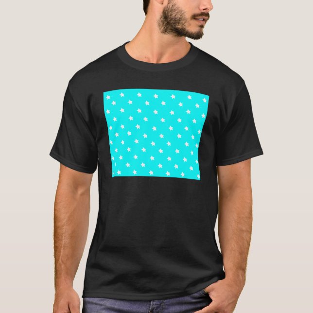 Camiseta Stars Cyan White O MUSEUM Zazzle Dons (Frente)
