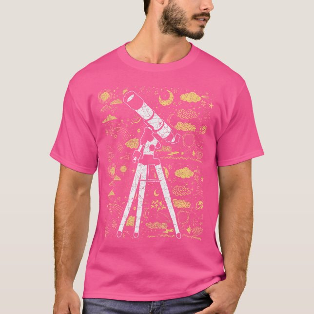 Camiseta Stars Galaxy Telescope Planetas da Lua Universa As (Frente)