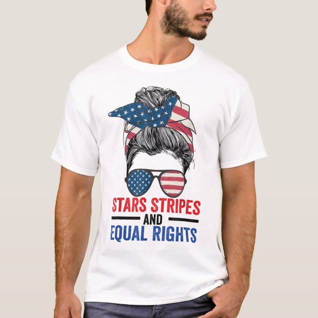 Camiseta Stars Stripes E Igualdade De Direitos (Frente)