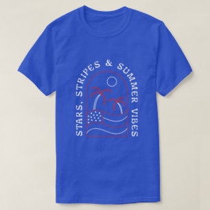 Camiseta Stars Stripes e Summer Vibes T-Shirt