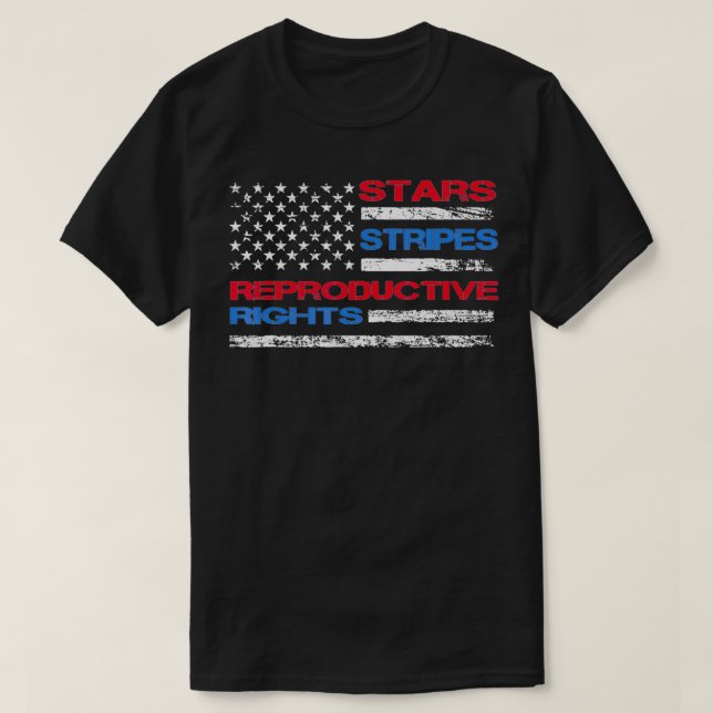 Camiseta Stars Stripes & Reproductive Rights 4th Of July Eq (Frente do Design)