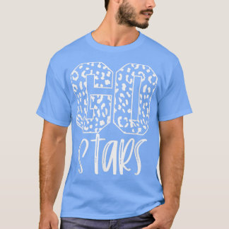 Camiseta Stars Team Mascot School Spirit Game Night Leopard