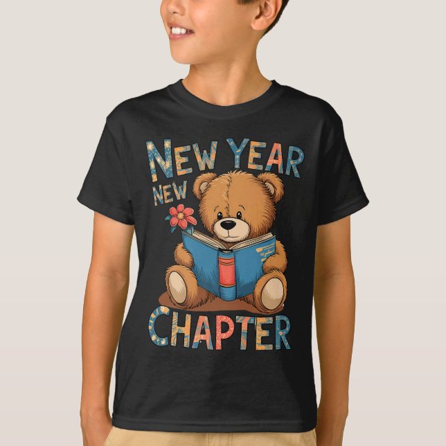 Camiseta Start A New Chapter 2024 Cute Bear Adorable Teddy  (Frente)