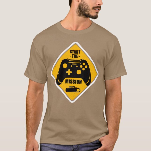 Camiseta Start the Mission Video Game Gaming Gifts Gamers r (Frente)