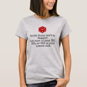 Camiseta Stat dos Gamers da menina o mais baixo