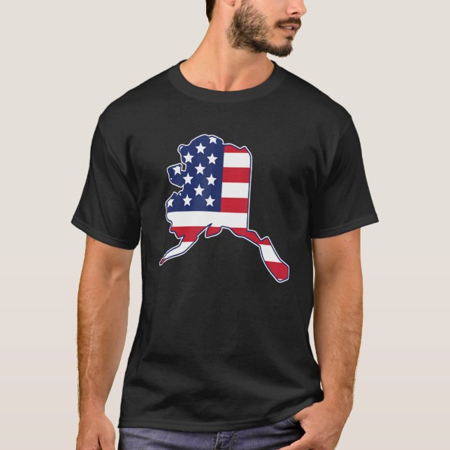 Camiseta State of Alaska USA American Flag Patriotic (Frente)