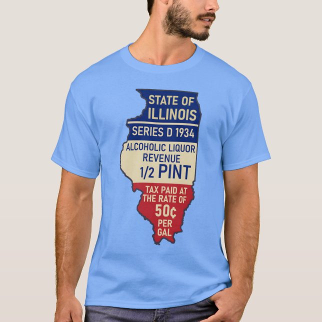 Camiseta State of Illinois Liquor Tax Sticker (Frente)