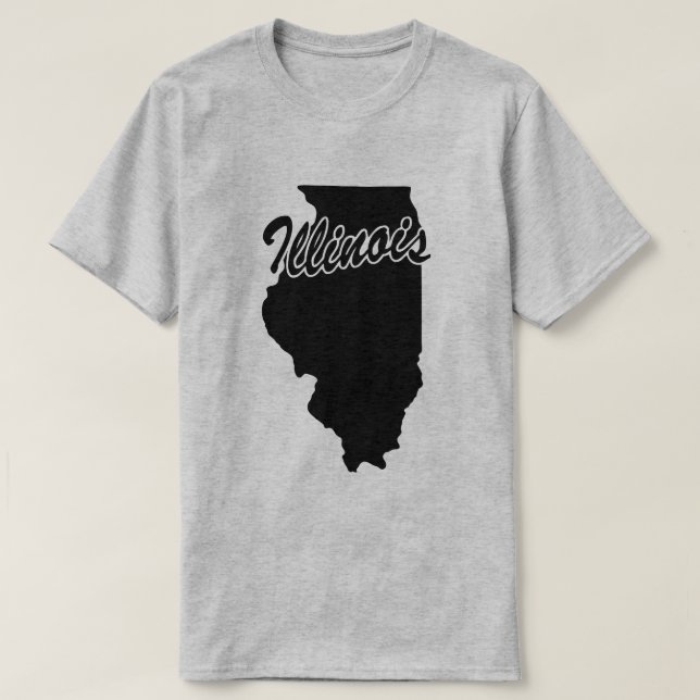 Camiseta State Of Illinois Shape (Frente do Design)