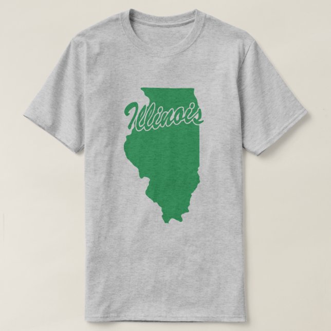 Camiseta State Of Illinois Shape (Frente do Design)