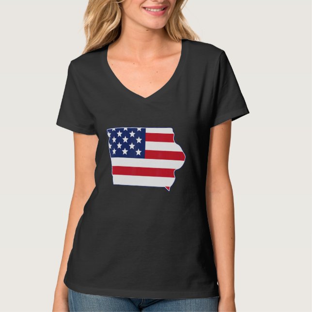 Camiseta State of Iowa USA American Flag Patriotic (Frente)