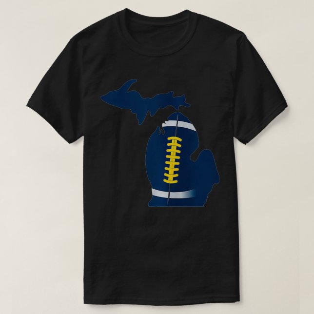 Camiseta State of Michigan College Football clothing in yel (Frente do Design)