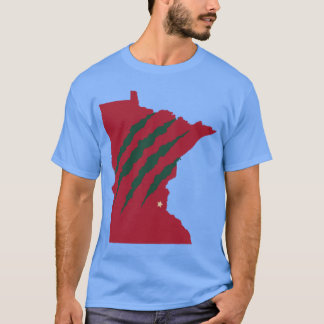 Camiseta State of Minnesota with scratches of a wild animal