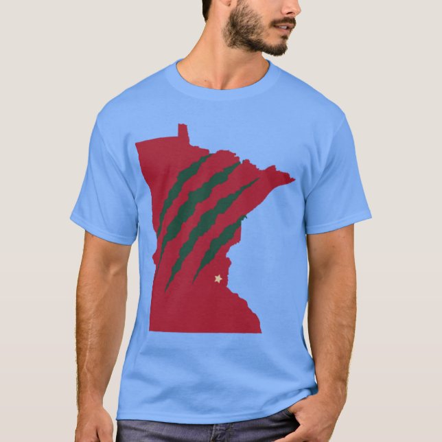 Camiseta State of Minnesota with scratches of a wild animal (Frente)