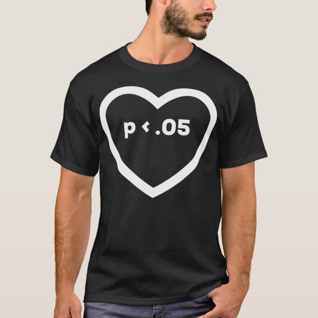 Camiseta Statistics P-value Heart  (Frente)