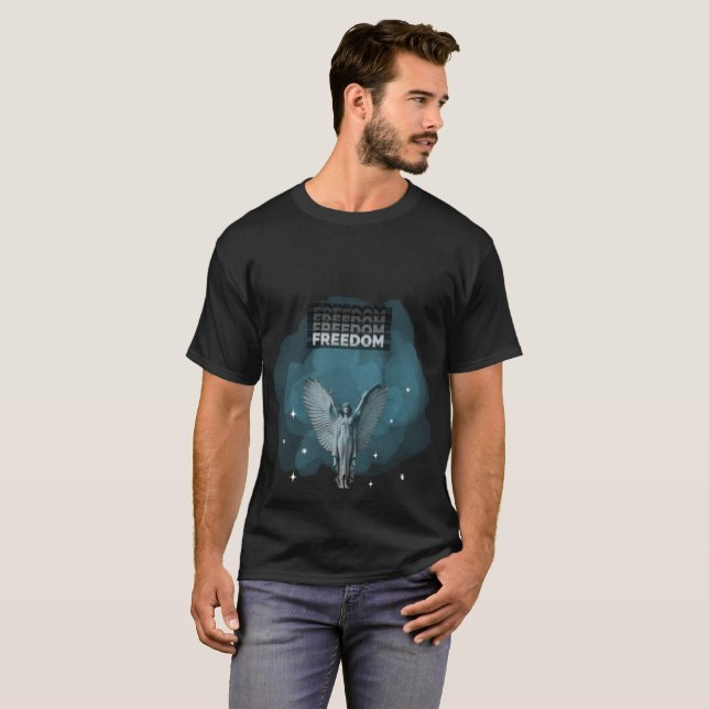 Camiseta Statu T-Shirt Alado Livre - Artigo Inspiracional (Frente Completa)