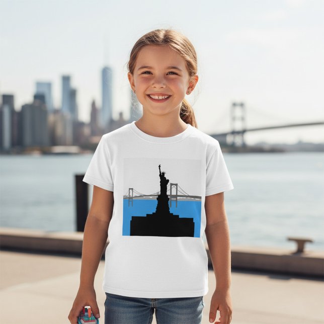 Camiseta Statue of Liberty Silhouette New York Skyline (Criador carregado)