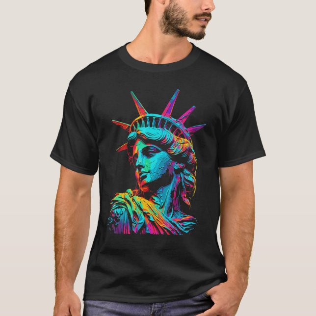 Camiseta Statue of Liberty Souvenir Painting New York City (Frente)