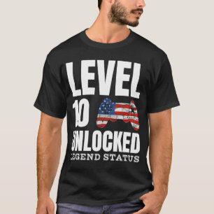 Camiseta Status de Legenda do Nível 10 Librou Birthda do Jo