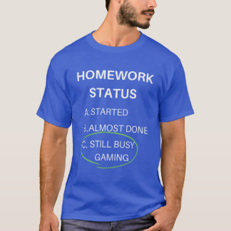 Camiseta status de trabalho engraçado de jogos com presente