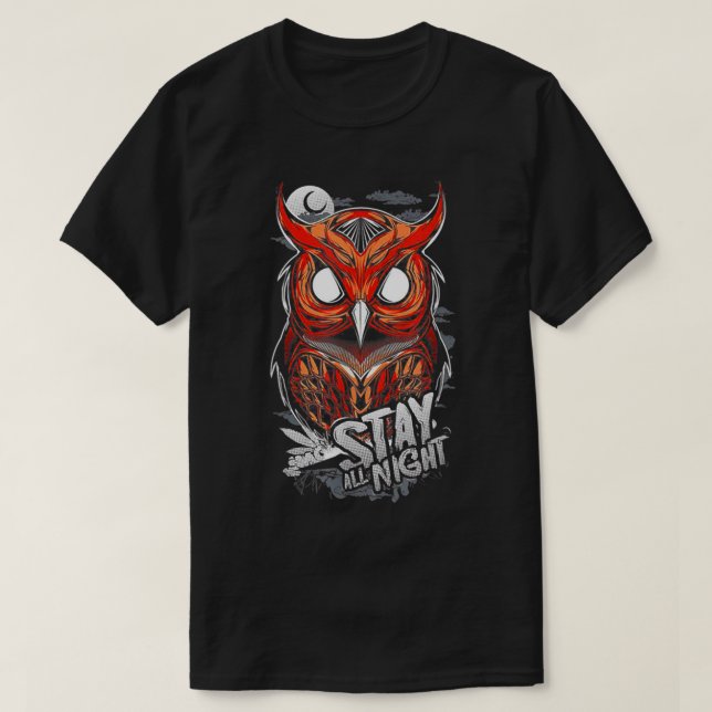 Camiseta Stay all Night i am an owl  (Frente do Design)