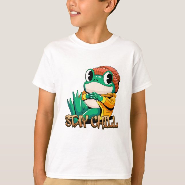 Camiseta Stay Chill Frog – Cool Vibes Graphic Tee (Frente)
