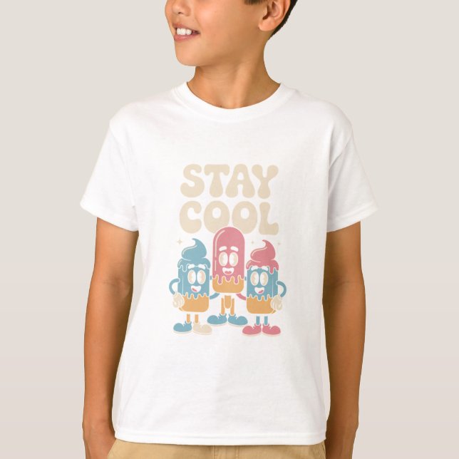 Camiseta Stay Cool Retro Ice Cream T-Shirt (Frente)