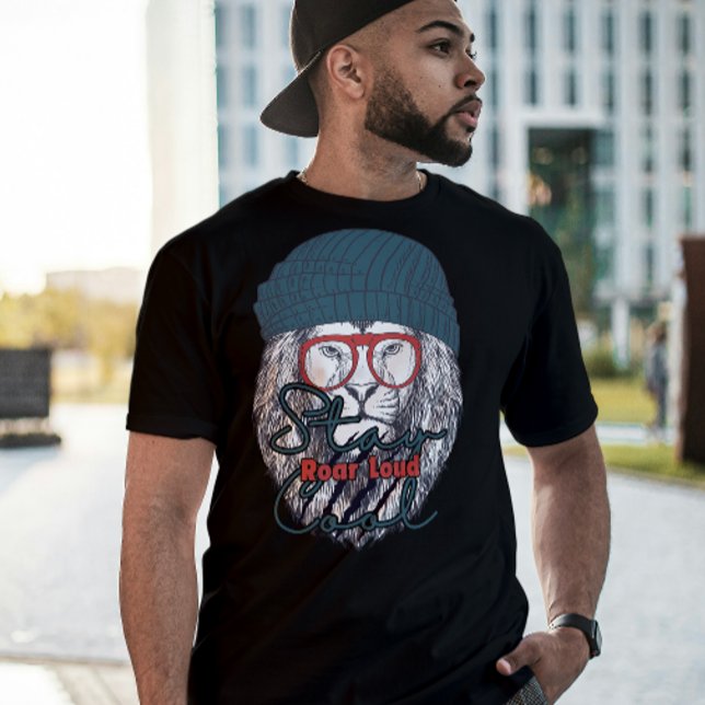 Camiseta Stay Cool, Roar Loud – Chill but Fearless Lion T-S (Criador carregado)