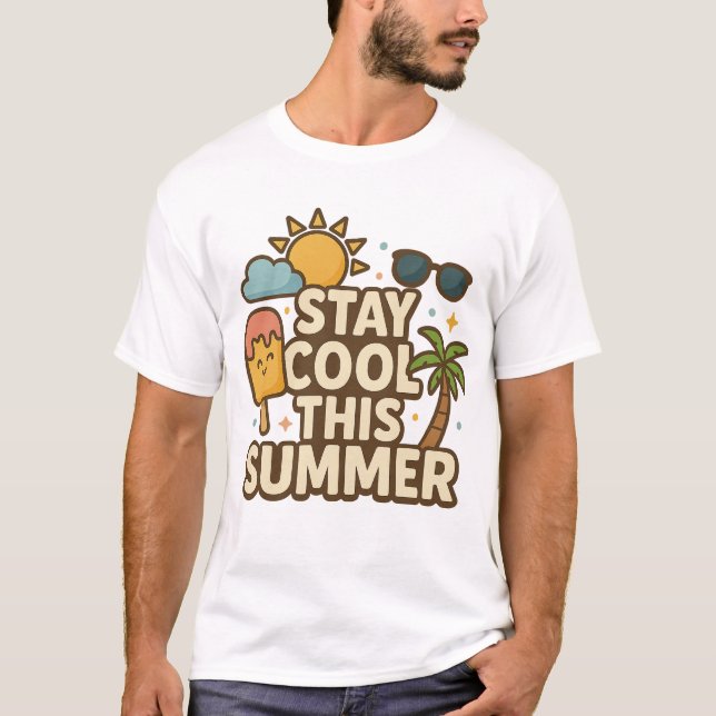 Camiseta Stay Cool This Summer - Cute Summer Ice Cream Tee (Frente)
