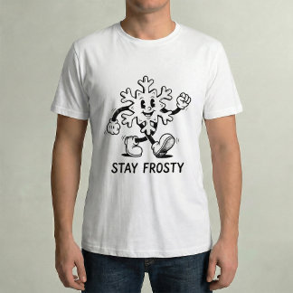 Camiseta Stay Frosty Retro Snowflake Rubber Hose Cartoon