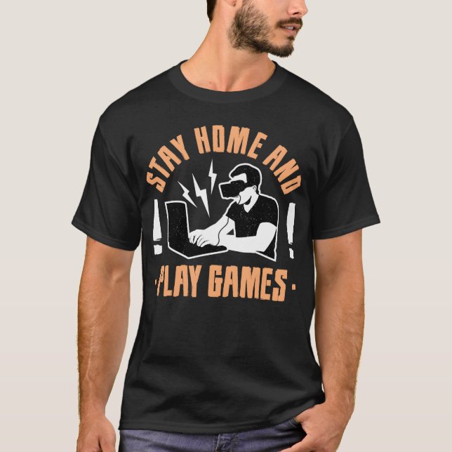 Camiseta Stay home and play games boy friends (Frente)