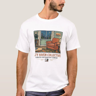 Camiseta Stay Home Club - Cozy Living Room T-Shirt - Cat Ar