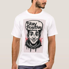 Camiseta Stay Positive Banksy Inspired Graphic