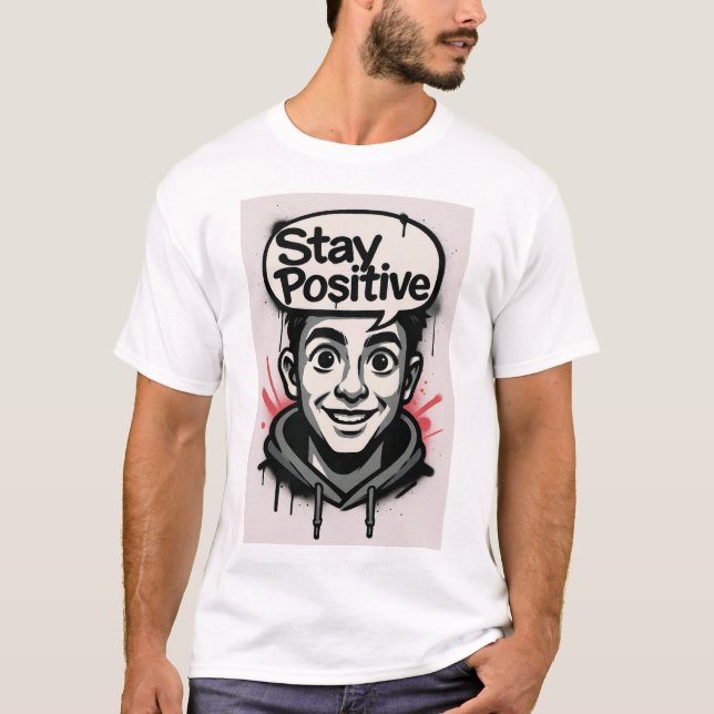 Camiseta Stay Positive Banksy Inspired Graphic (Frente)