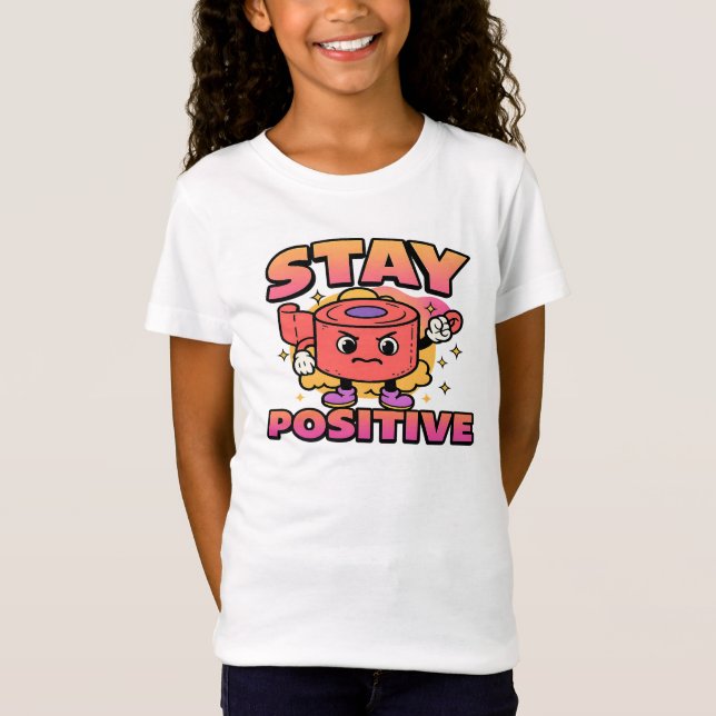 Camiseta Stay Positive | Funny Retro Cartoon Motivational (Frente)