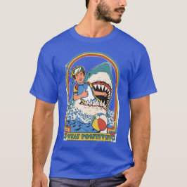 Camiseta Stay Positive – Funny Retro Diver in Shark’s Mouth