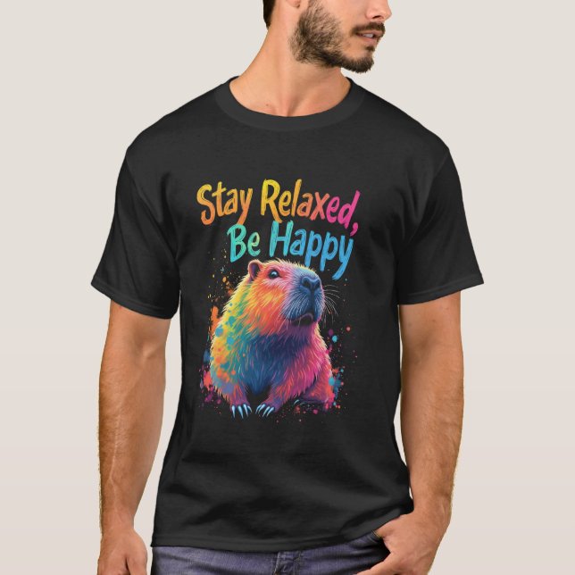 Camiseta Stay Relaxed, Be Happy relaxation motif (Frente)