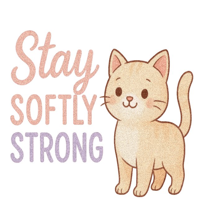 Camiseta Stay Softly Strong Pastel Cat T-Shirt for Girls (Criador carregado)