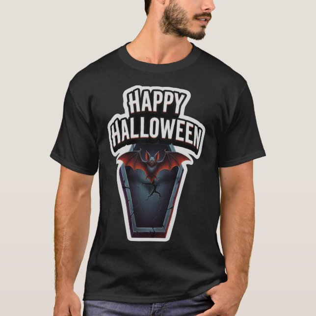 Camiseta Stay Spooky 3D Halloween graphic with bats ghosts  (Frente)