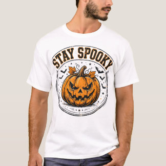 Camiseta Stay Spooky Halloween - Abóbora Unisex Vi