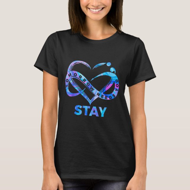 Camiseta Stay Tomorrow Needs You Semicolon Suicide Preventi (Frente)