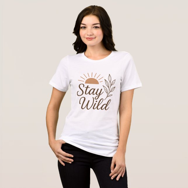 Camiseta Stay Wild Boho Nature Glow (Frente Completa)