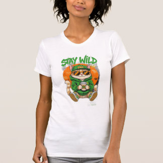 Camiseta Stay Wild Cat – Gato Streetwear com Óculo