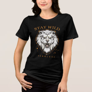 Camiseta Stay Wild Fearless Lion Aesthetic Unise