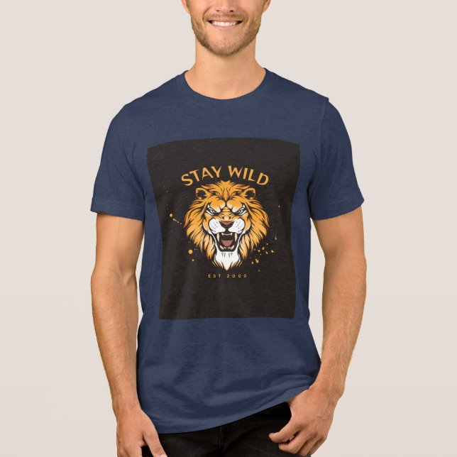 Camiseta Stay Wild Rosto de Leão (Frente)