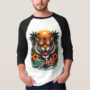 Camiseta Stay Wild Tiger Sunset – Tropical Jungle 