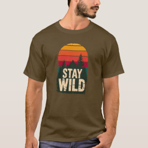 Camiseta Stay Wild Vintage Sunset Mountain