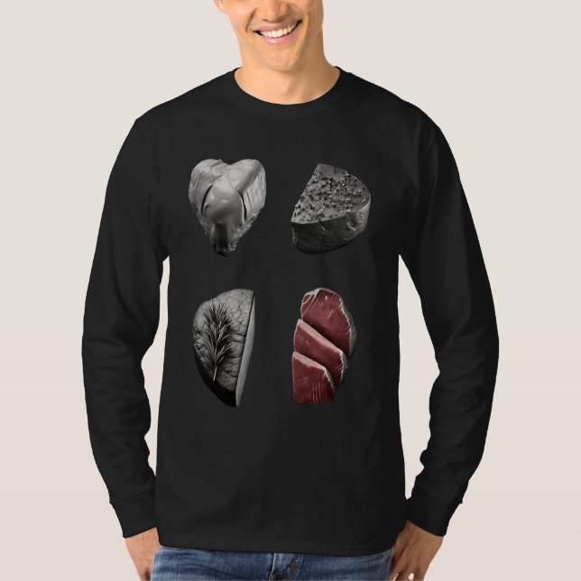 Camiseta Steak  Grilling Father Grayscale Griller Steak (Frente)