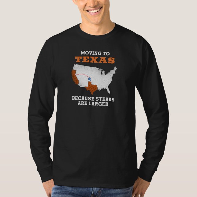 Camiseta Steaks na Design do Texas para Texanos orgulhosos (Frente)